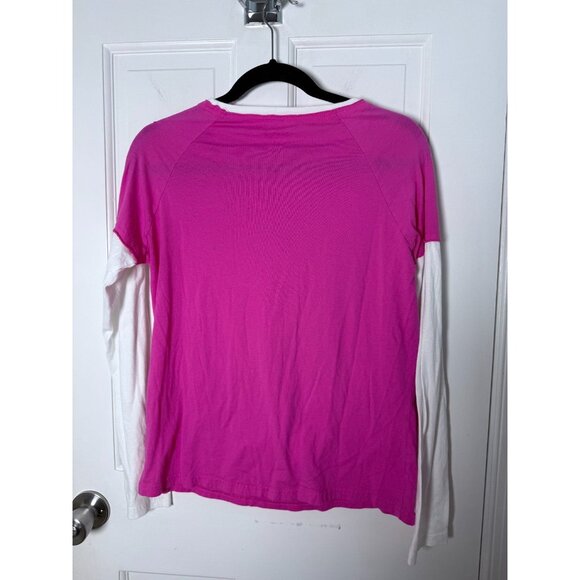 Reebok Womens Cotton Pink & White New York Giants LS Shirt Size L Breast Cancer - Picture 4 of 8